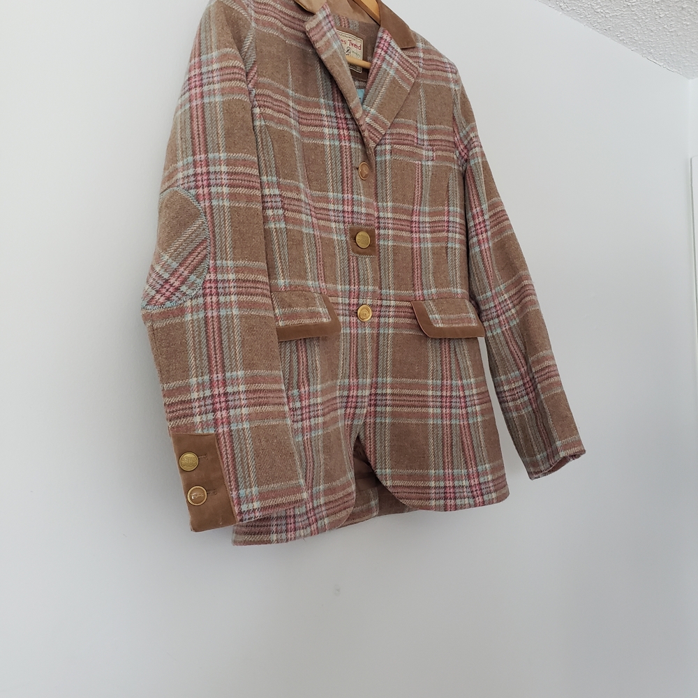 Joules Wiscombe Handwoven Irish Wool Plaid Tweed Jacket 6 NWT Countryside Smythe - Picture 3 of 10